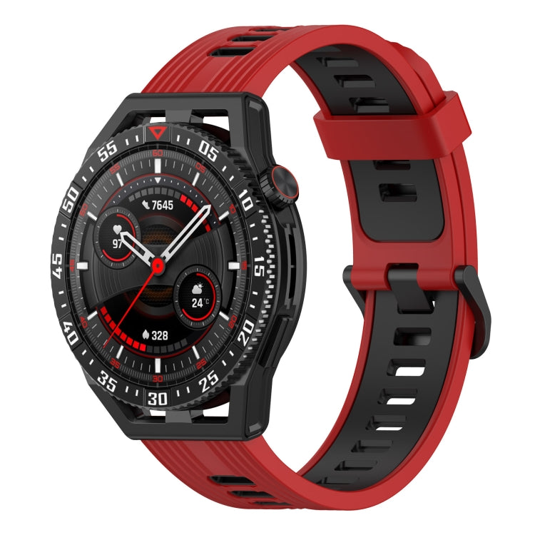For Garmin Forerunner 255 Music 22mm Vertical Two-Color Silicone Watch Band