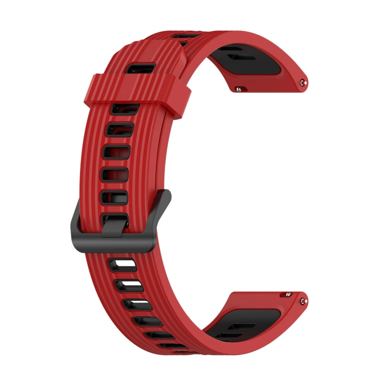 For Garmin Forerunner 255 Music 22mm Vertical Two-Color Silicone Watch Band