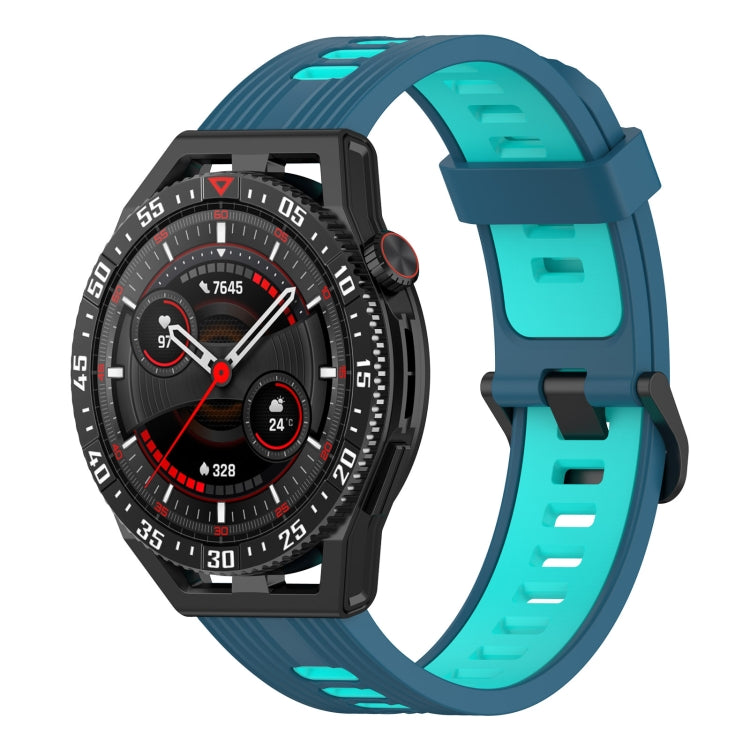 For Garmin Venu 2 22mm Vertical Two-Color Silicone Watch Band