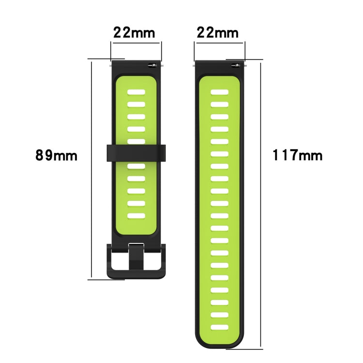 For Garmin Venu 2 22mm Vertical Two-Color Silicone Watch Band
