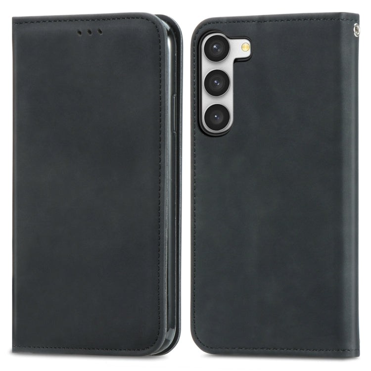 For Samsung Galaxy S23 5G Retro Skin Feel Magnetic Leather Phone Case