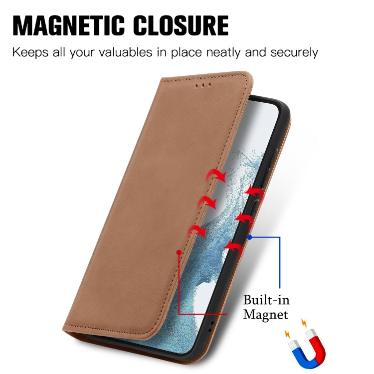 For Samsung Galaxy S23 5G Retro Skin Feel Magnetic Leather Phone Case