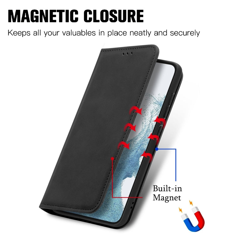 For Samsung Galaxy S23+ 5G Retro Skin Feel Magnetic Leather Phone Case