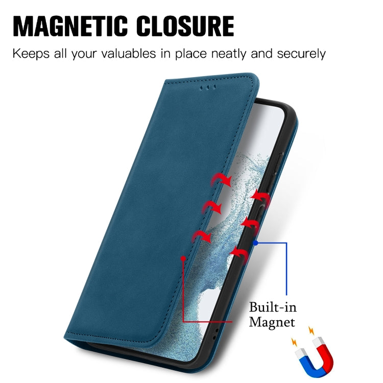 For Samsung Galaxy S23 Ultra 5G Retro Skin Feel Magnetic Leather Phone Case