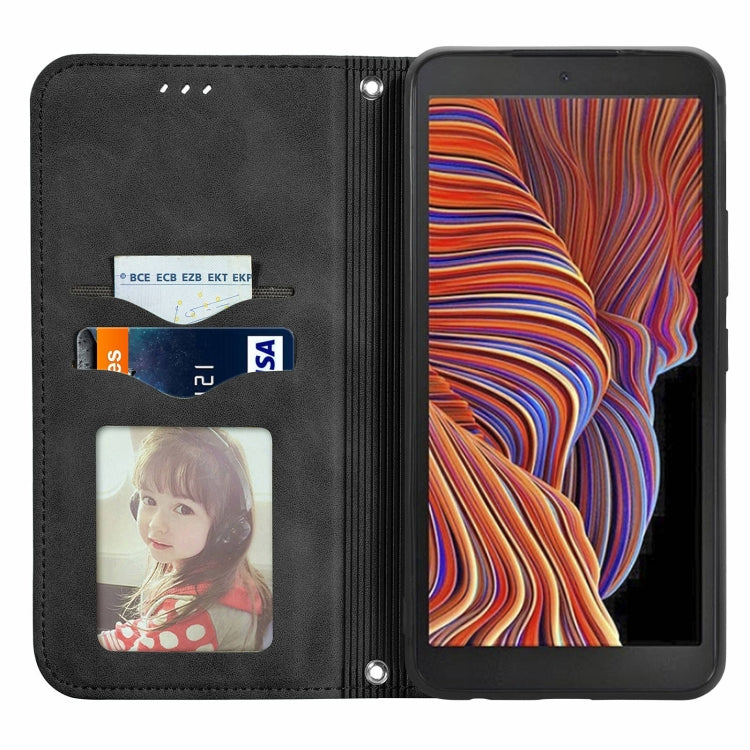 For Samsung Galaxy XCover 5 Retro Skin Feel Magnetic Leather Phone Case