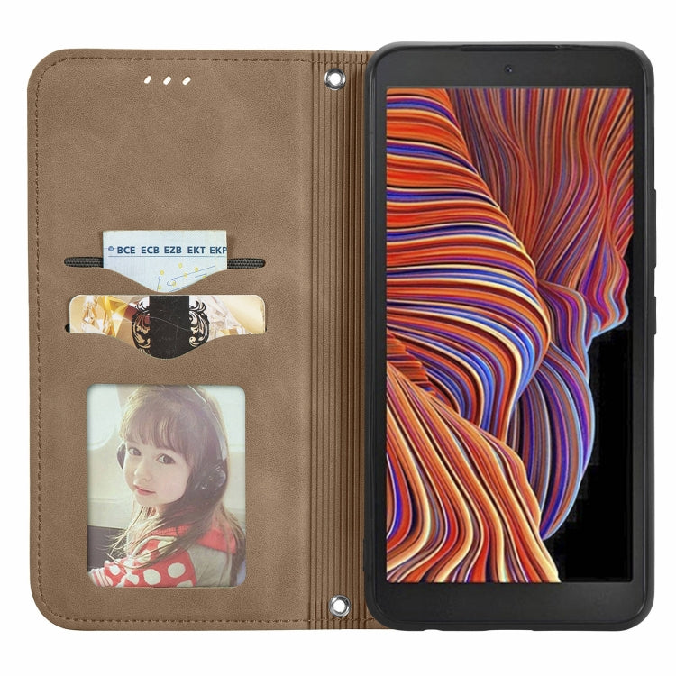 For Samsung Galaxy XCover 5 Retro Skin Feel Magnetic Leather Phone Case