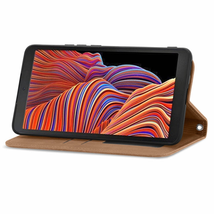 For Samsung Galaxy XCover 5 Retro Skin Feel Magnetic Leather Phone Case