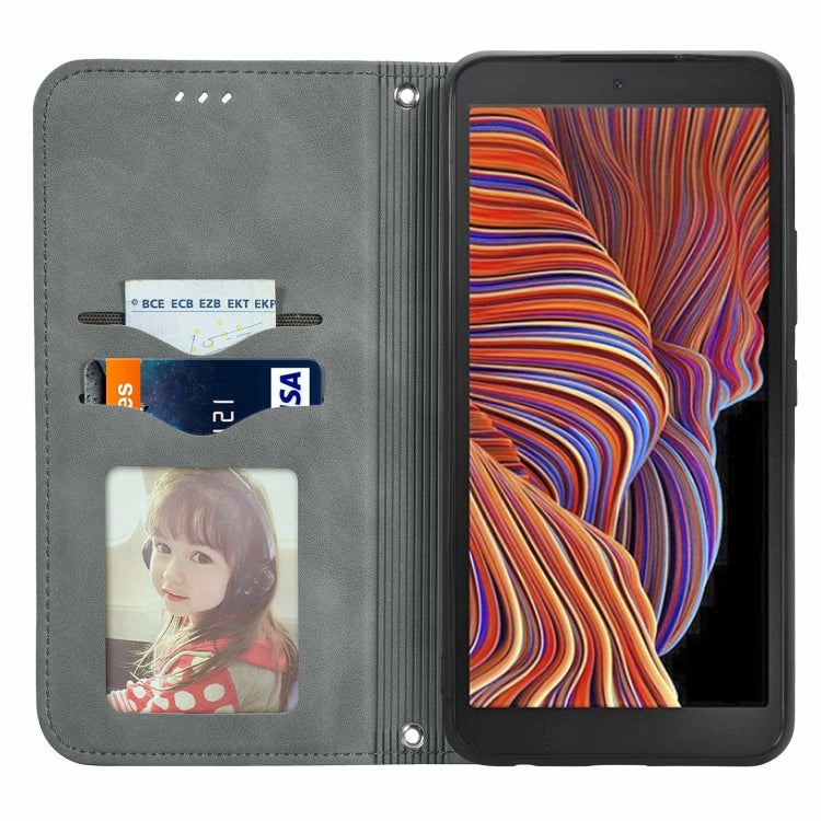 For Samsung Galaxy XCover 5 Retro Skin Feel Magnetic Leather Phone Case