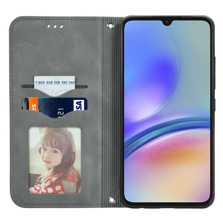 For Samsung Galaxy A05s 4G Retro Skin Feel Magnetic Leather Phone Case