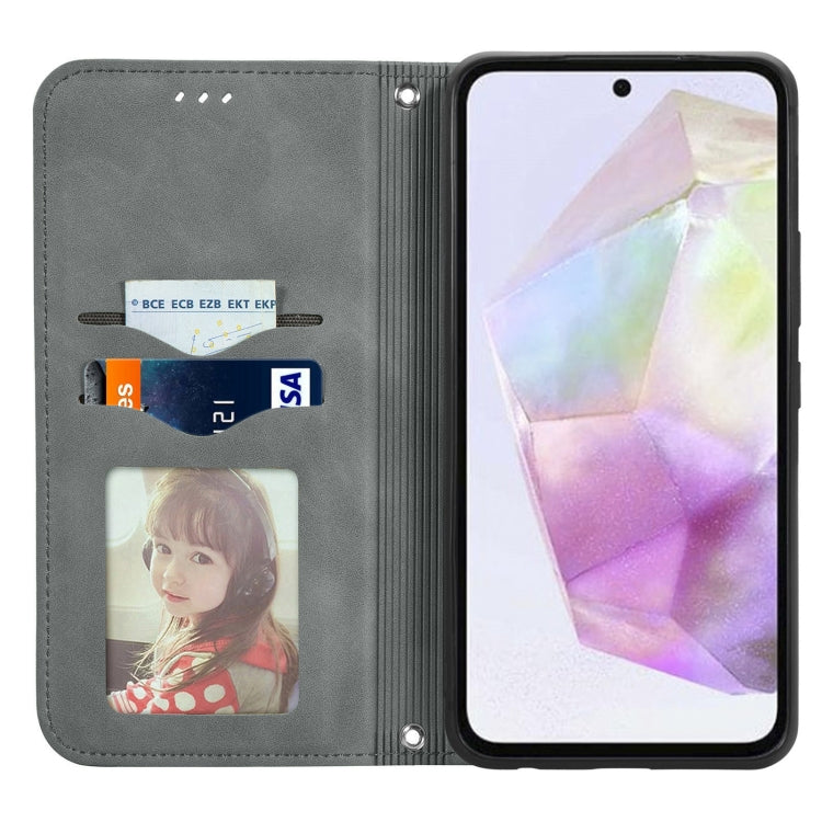 For Samsung Galaxy A35 5G Retro Skin Feel Magnetic Leather Phone Case