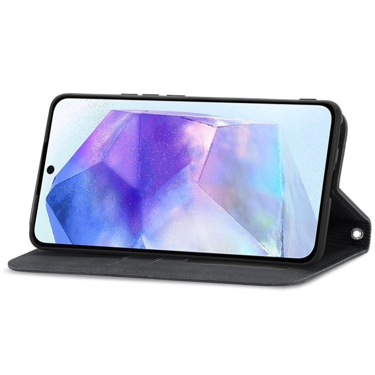 For Samsung Galaxy A55 5G Retro Skin Feel Magnetic Leather Phone Case