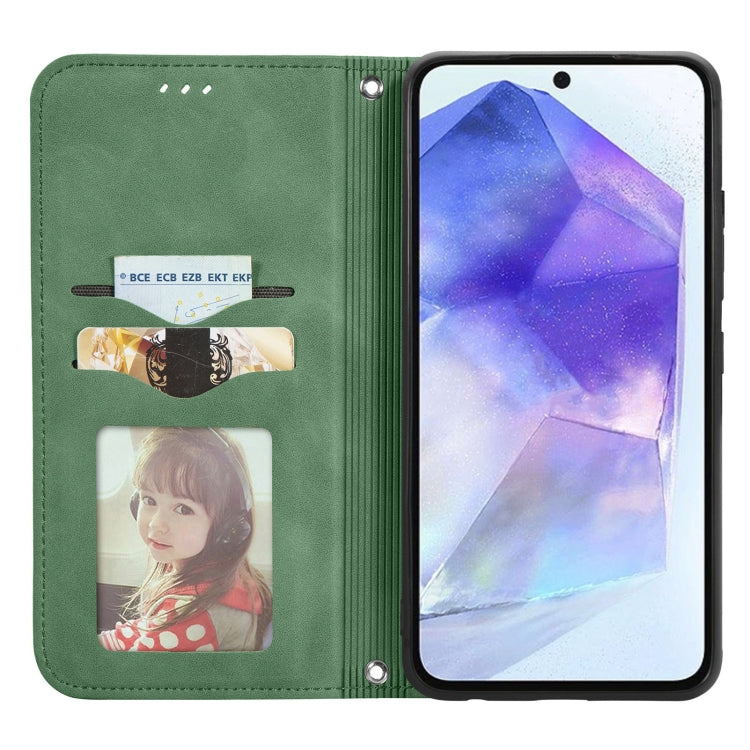 For Samsung Galaxy A55 5G Retro Skin Feel Magnetic Leather Phone Case