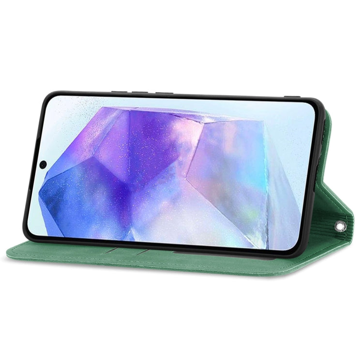 For Samsung Galaxy A55 5G Retro Skin Feel Magnetic Leather Phone Case