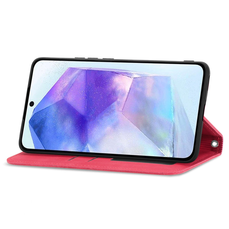 For Samsung Galaxy A55 5G Retro Skin Feel Magnetic Leather Phone Case