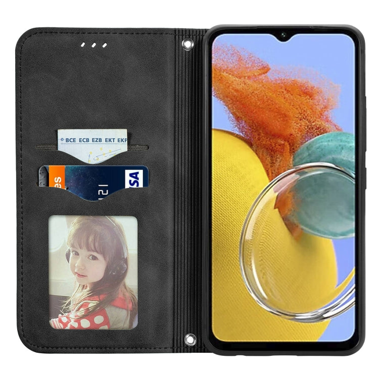 For Samsung Galaxy M14 4G Retro Skin Feel Magnetic Leather Phone Case