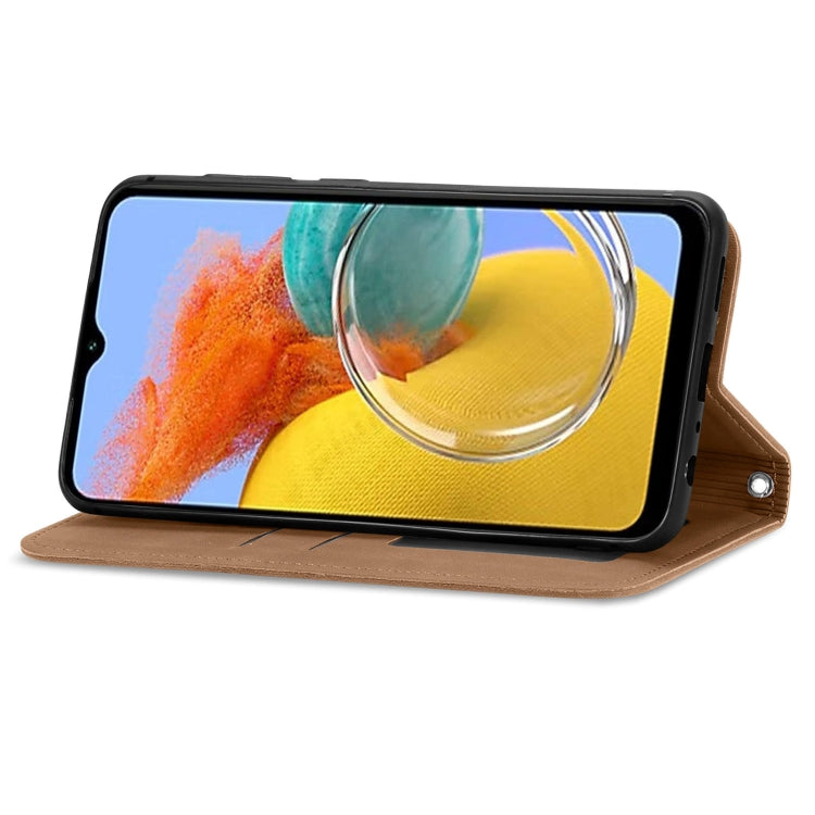For Samsung Galaxy M14 4G Retro Skin Feel Magnetic Leather Phone Case