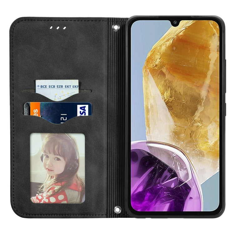 For Samsung Galaxy M15 Retro Skin Feel Magnetic Leather Phone Case