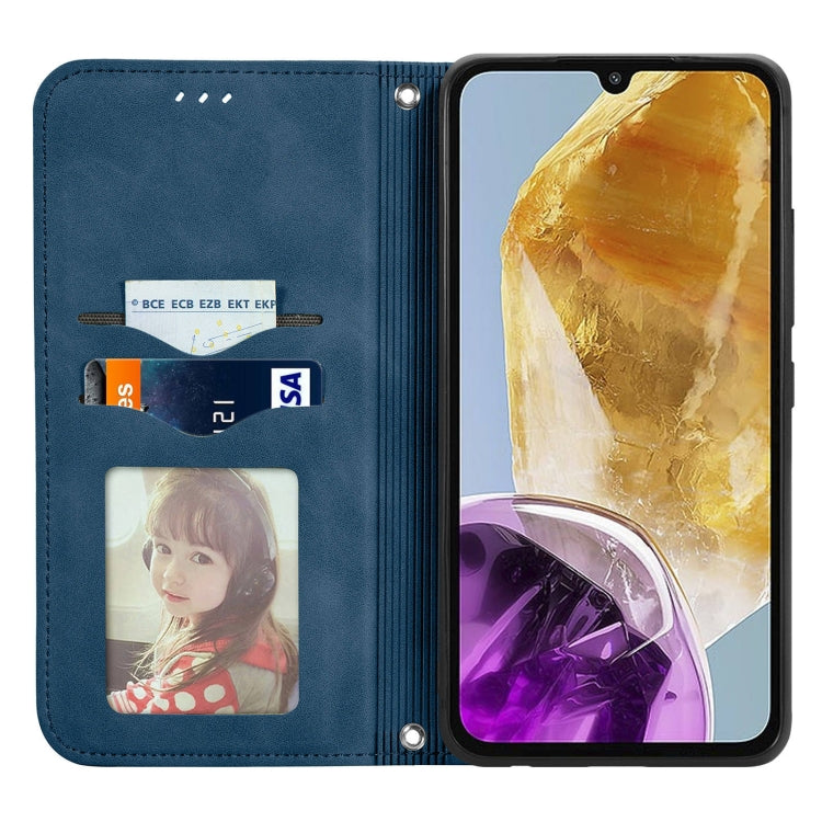 For Samsung Galaxy M15 Retro Skin Feel Magnetic Leather Phone Case