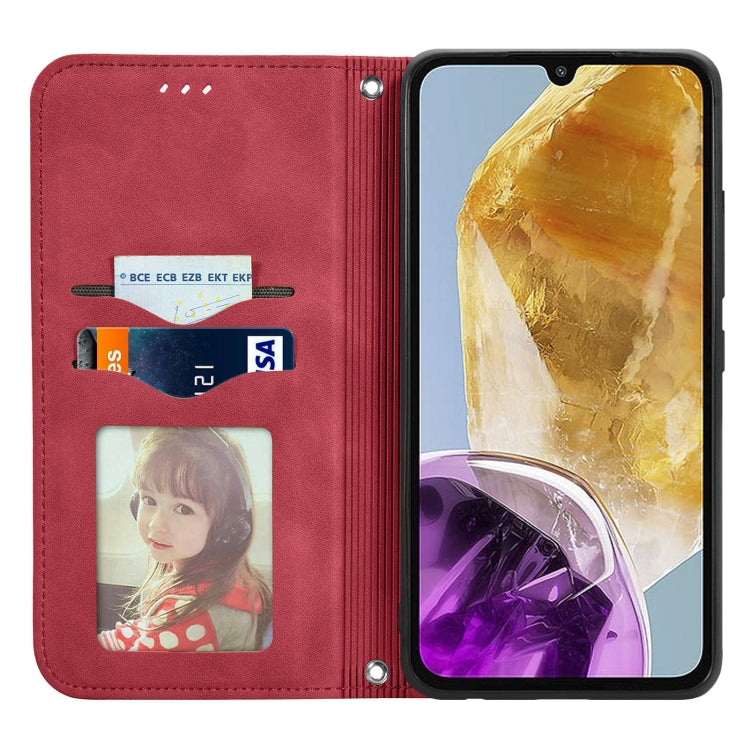 For Samsung Galaxy M15 Retro Skin Feel Magnetic Leather Phone Case