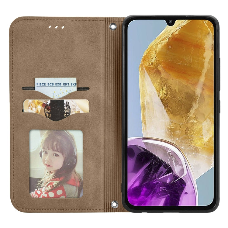 For Samsung Galaxy M15 Retro Skin Feel Magnetic Leather Phone Case