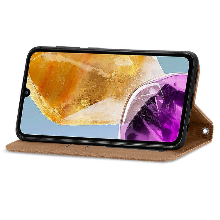 For Samsung Galaxy M15 Retro Skin Feel Magnetic Leather Phone Case