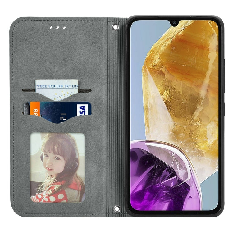 For Samsung Galaxy M15 Retro Skin Feel Magnetic Leather Phone Case
