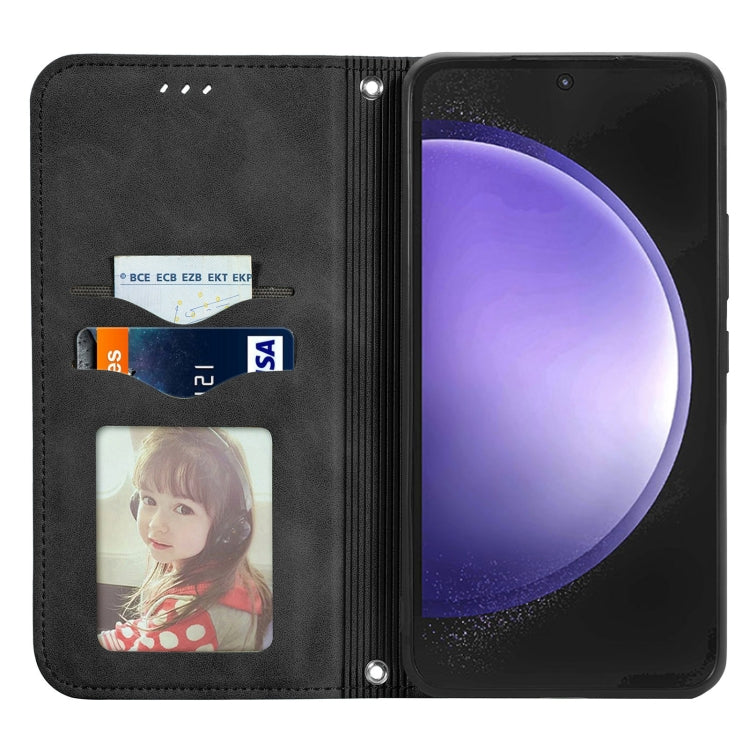 For Samsung Galaxy S23 FE 5G Retro Skin Feel Magnetic Leather Phone Case