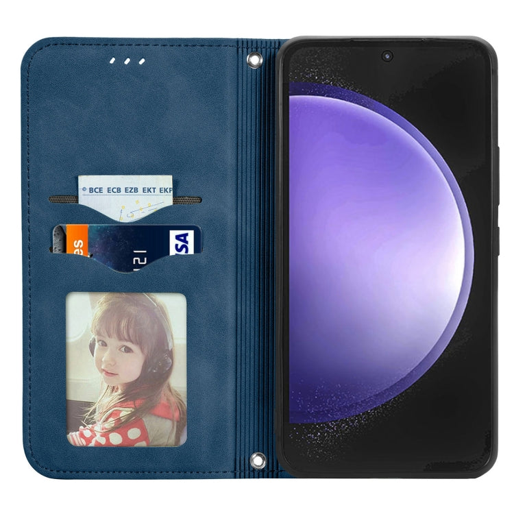 For Samsung Galaxy S23 FE 5G Retro Skin Feel Magnetic Leather Phone Case