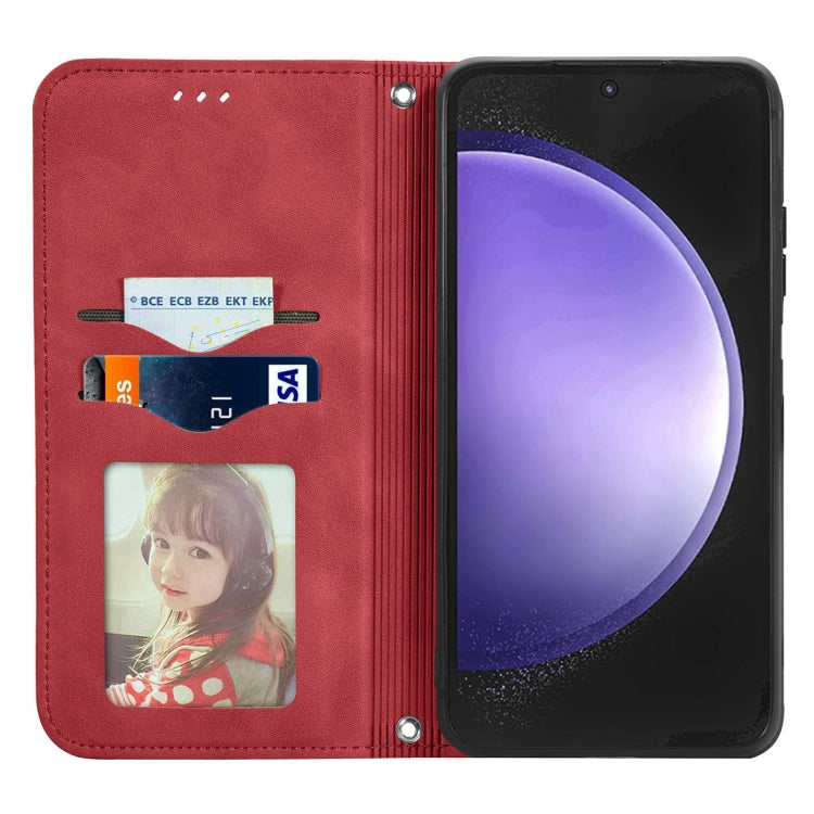 For Samsung Galaxy S23 FE 5G Retro Skin Feel Magnetic Leather Phone Case