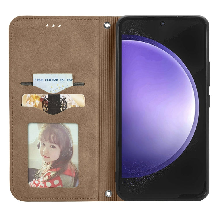 For Samsung Galaxy S23 FE 5G Retro Skin Feel Magnetic Leather Phone Case