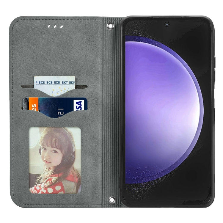 For Samsung Galaxy S23 FE 5G Retro Skin Feel Magnetic Leather Phone Case