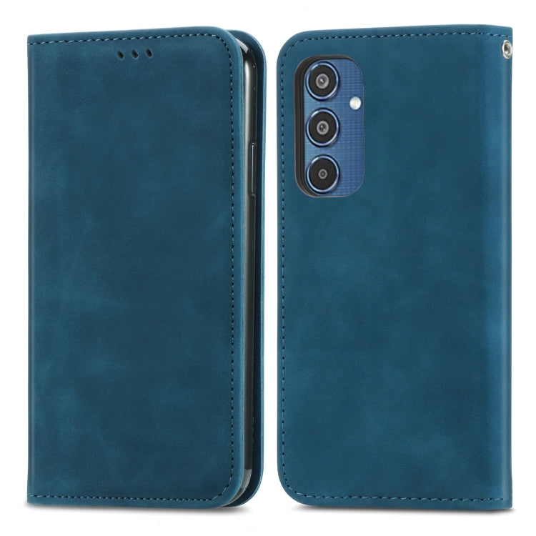 For Samsung Galaxy M35 Retro Skin Feel Magnetic Leather Phone Case