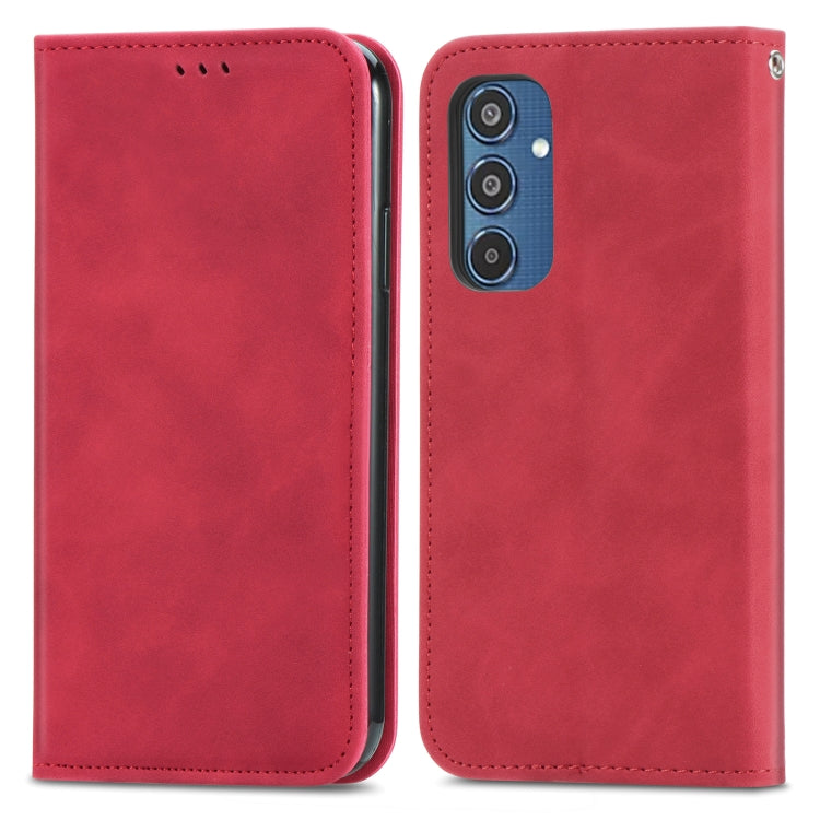 For Samsung Galaxy M35 Retro Skin Feel Magnetic Leather Phone Case
