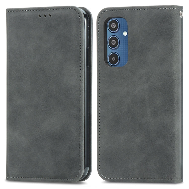 For Samsung Galaxy M35 Retro Skin Feel Magnetic Leather Phone Case