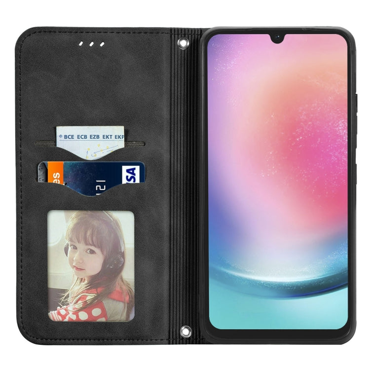 For Samsung Galaxy A24 5G Retro Skin Feel Magnetic Leather Phone Case