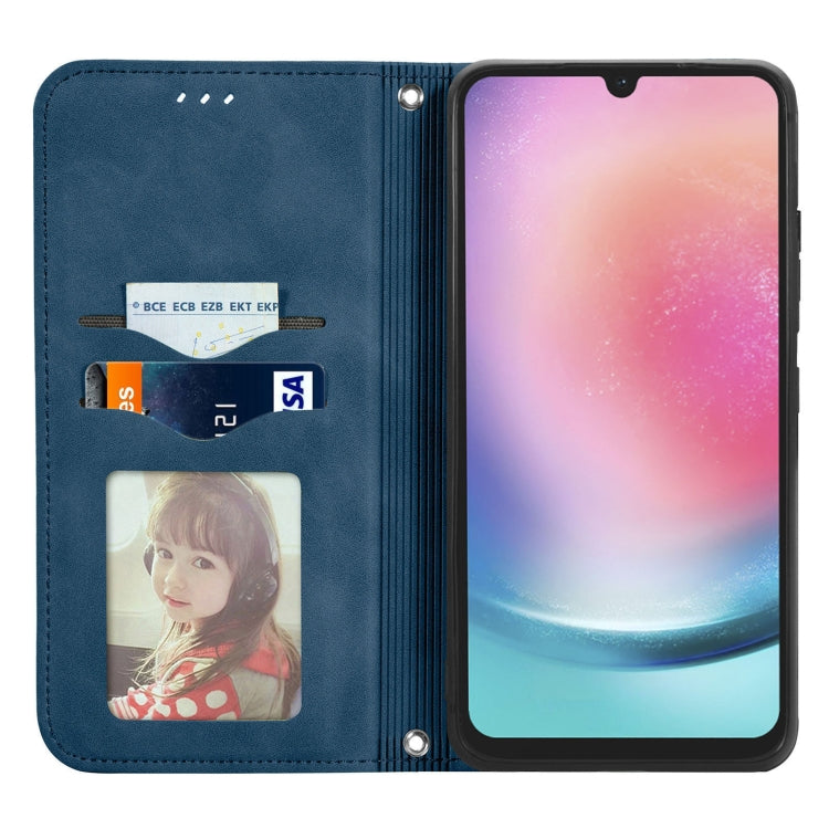 For Samsung Galaxy A24 5G Retro Skin Feel Magnetic Leather Phone Case