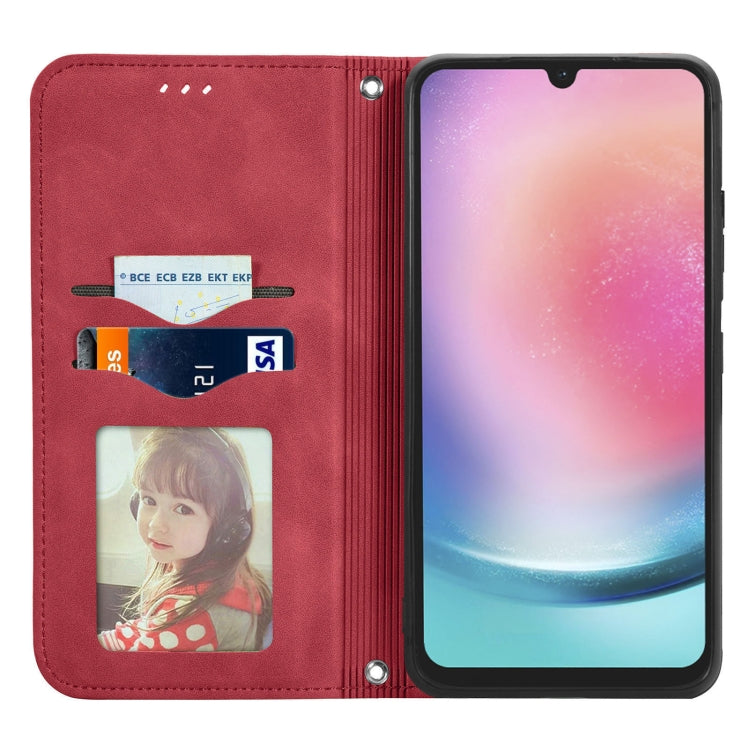 For Samsung Galaxy A24 5G Retro Skin Feel Magnetic Leather Phone Case