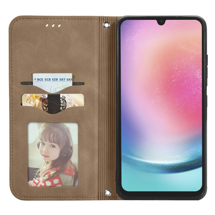 For Samsung Galaxy A24 5G Retro Skin Feel Magnetic Leather Phone Case