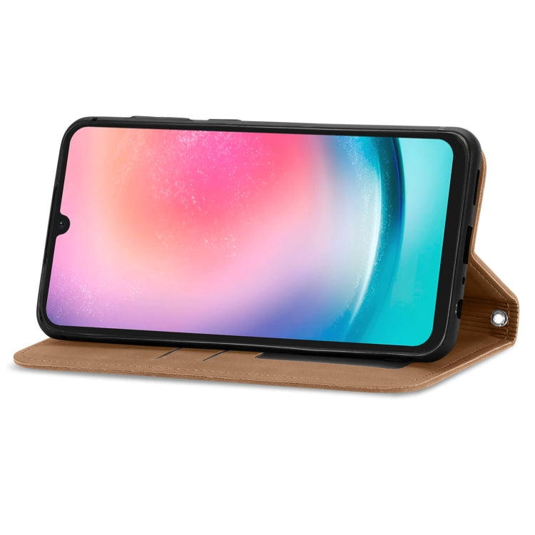 For Samsung Galaxy A24 5G Retro Skin Feel Magnetic Leather Phone Case
