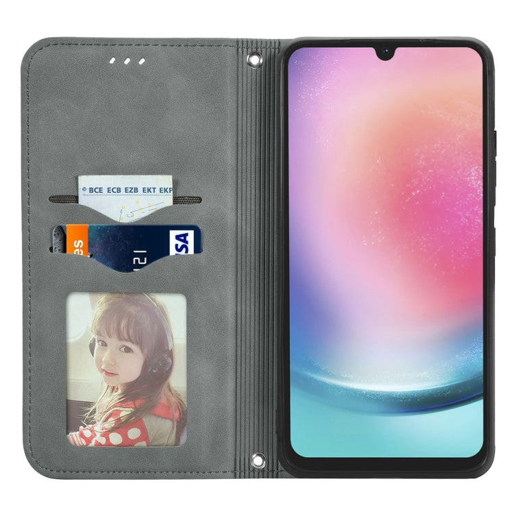 For Samsung Galaxy A24 5G Retro Skin Feel Magnetic Leather Phone Case