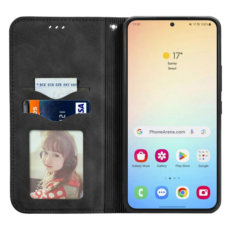 For Samsung Galaxy S25+ 5G Retro Skin Feel Magnetic Leather Phone Case