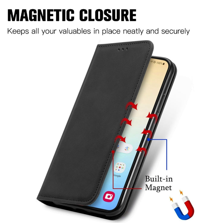 For Samsung Galaxy S25+ 5G Retro Skin Feel Magnetic Leather Phone Case