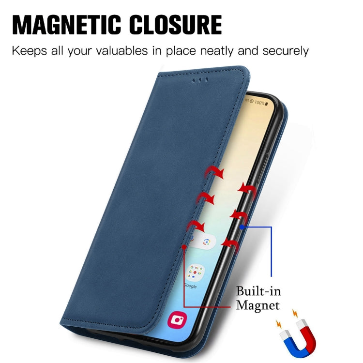 For Samsung Galaxy S25+ 5G Retro Skin Feel Magnetic Leather Phone Case