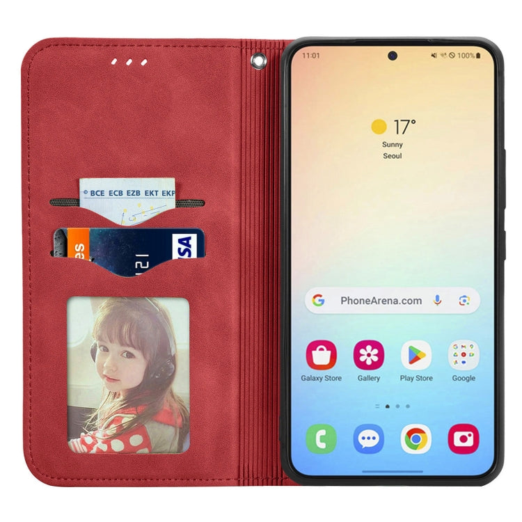 For Samsung Galaxy S25+ 5G Retro Skin Feel Magnetic Leather Phone Case