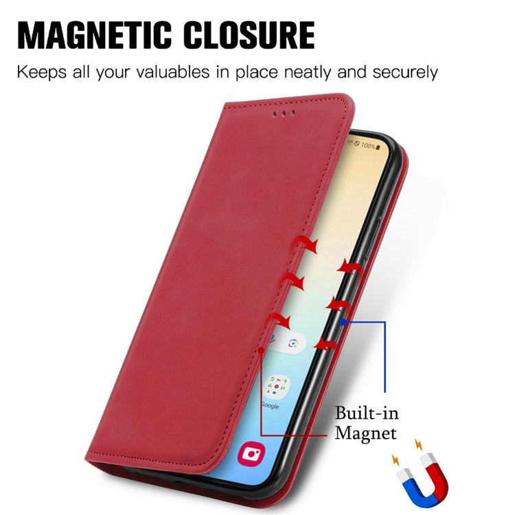 For Samsung Galaxy S25+ 5G Retro Skin Feel Magnetic Leather Phone Case