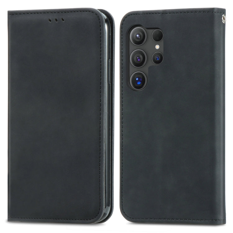 For Samsung Galaxy S25 Ultra 5G Retro Skin Feel Magnetic Leather Phone Case