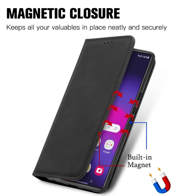 For Samsung Galaxy S25 Ultra 5G Retro Skin Feel Magnetic Leather Phone Case