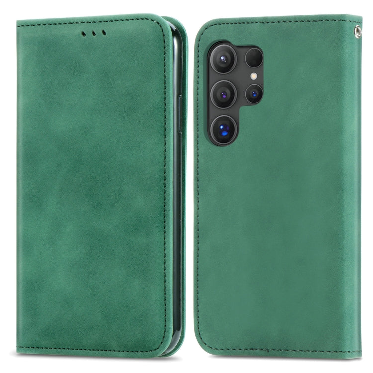 For Samsung Galaxy S25 Ultra 5G Retro Skin Feel Magnetic Leather Phone Case