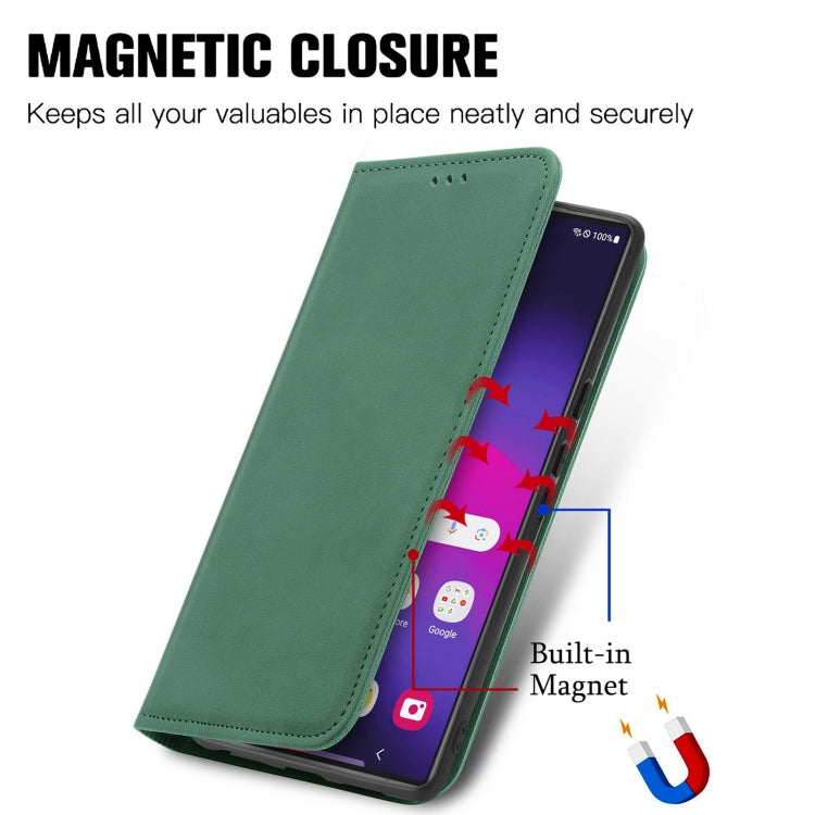 For Samsung Galaxy S25 Ultra 5G Retro Skin Feel Magnetic Leather Phone Case