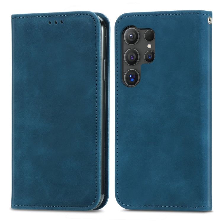 For Samsung Galaxy S25 Ultra 5G Retro Skin Feel Magnetic Leather Phone Case